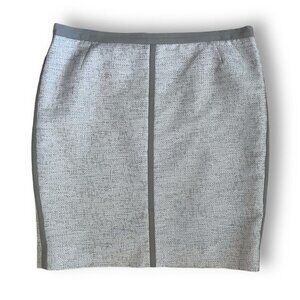 Lafayette 148 Womens Pencil Skirt Sz 14 Gray Neutral Woven Linen Cotton Career